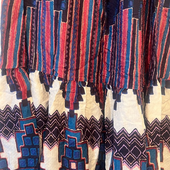 BA&SH Maris Geometric-Print High-Waist Jacquard Midi Skirt Bleu - Picture 5 of 6